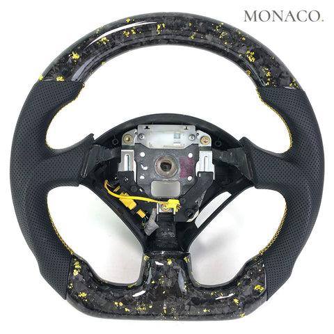 Custom carbon fiber steering wheel for Honda S2000 (1999–2009): Black Perforated Leather