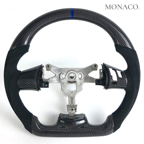 Custom carbon fiber steering wheel for Chevrolet Corvette C6 (2005–2011): Perforated Leather Carbon