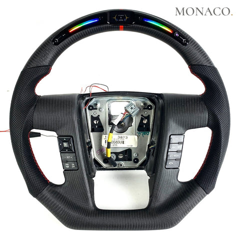 Custom carbon fiber steering wheel for Ford F-150 Raptor 6.2 (2010–2014): LED Matte Carbon