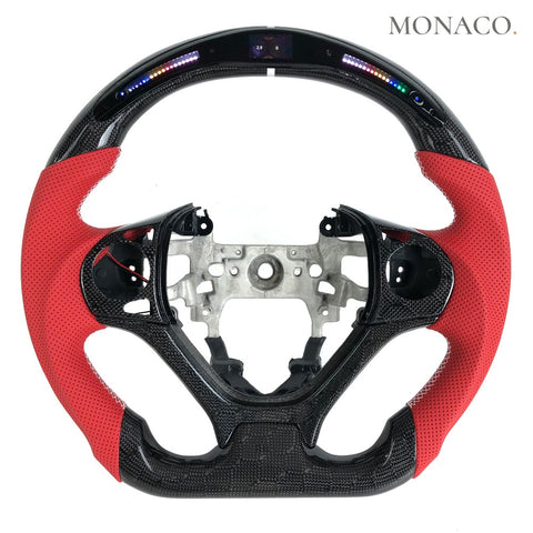 Custom carbon fiber steering wheel for Honda Civic (2012–2015): Red