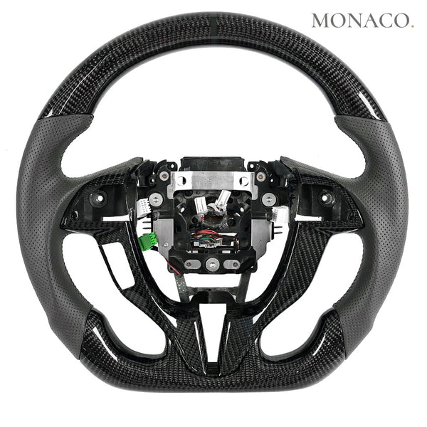 2010–2015 Honda Accord Carbon Fiber Steering Wheel – Grey Perforated Leather & Carbon Fiber