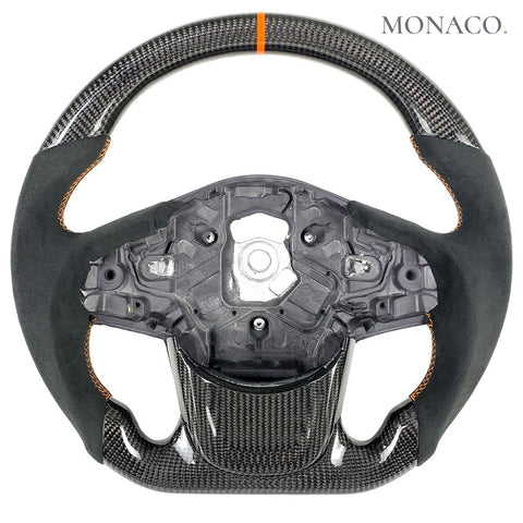 Custom carbon fiber steering wheel for Toyota Supra A90 MK5 (2020–2025): Suede Carbon