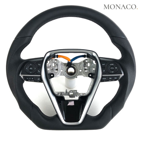 Custom carbon fiber steering wheel for Toyota Camry XV70 LE XLE SE (2018–2023): Full Leather