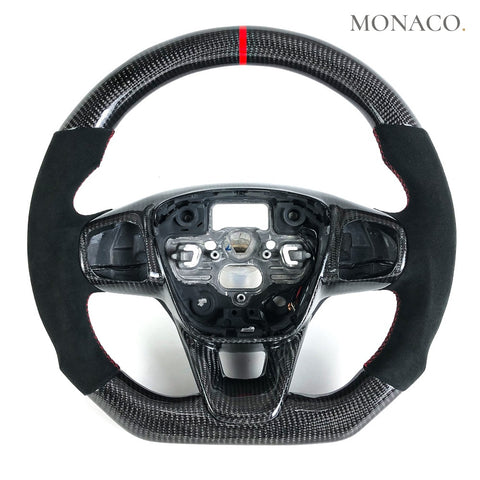 Custom carbon fiber steering wheel for Ford Focus ST RS Mk3 Mk4 (2012–2018): Carbon