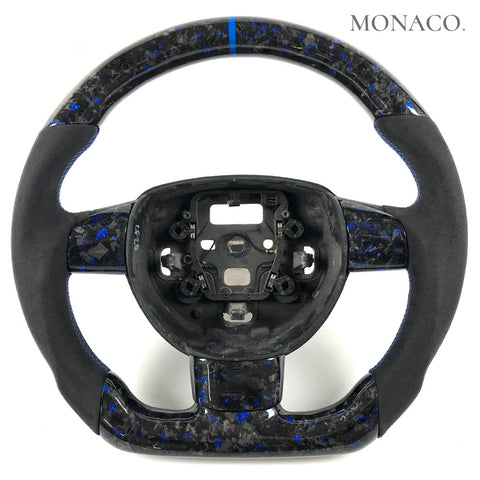 Custom carbon fiber steering wheel for Ford Focus ST RS (2012–2016): Blue Forged Carbon