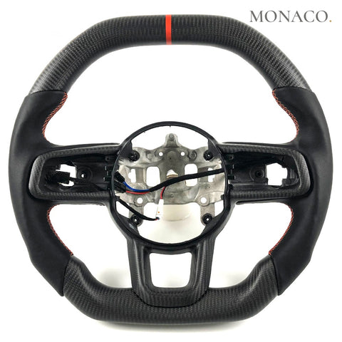 Custom carbon fiber steering wheel for Jeep Wrangler JK JL (2018–2024): Smooth Leather Matte Carbon