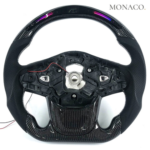Custom carbon fiber steering wheel for Toyota Supra GR A90 (2020–2024): LED Carbon