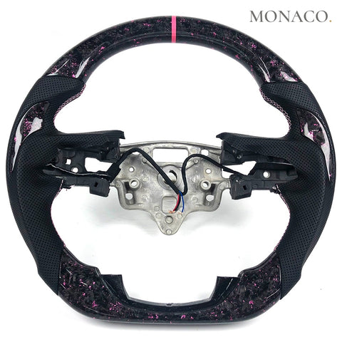 Custom carbon fiber steering wheel for Jeep Wrangler JL JK (2020–2024): Pink Forged Carbon