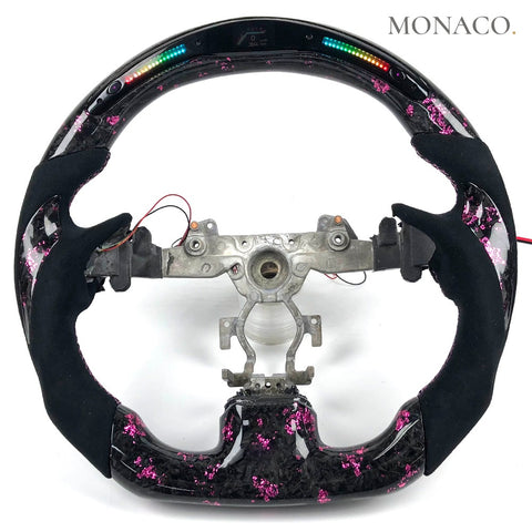 Custom carbon fiber steering wheel for Nissan 370Z-GT-R R35 (2009–2024): Pink