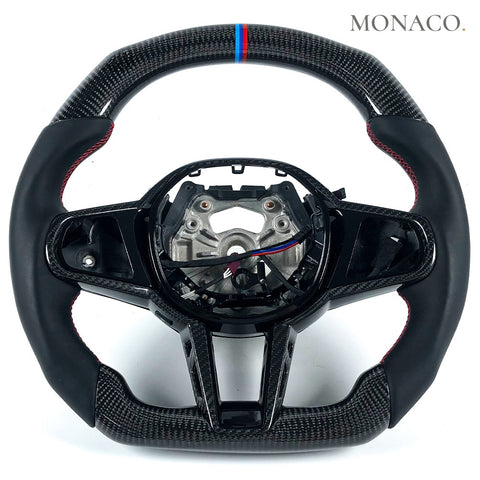 Custom carbon fiber steering wheel for BMW 3 Series G20, M3 G80, 5 Series G30, M2 G87 (2019–2026): Carbon