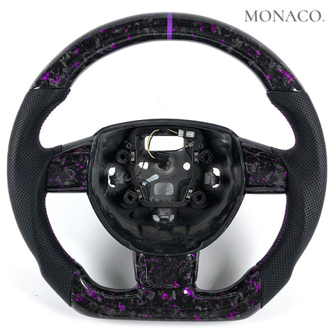 Custom carbon fiber steering wheel for Ford Focus ST RS Mk2 (2006–2011): Purple Forged Carbon