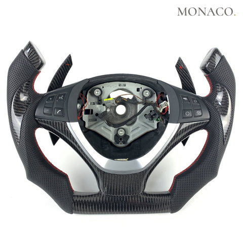 Custom carbon fiber steering wheel for BMW 3 Series E90 E92 E93 & M3 (2006–2013): Carbon