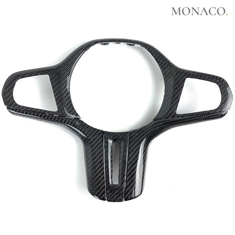 Custom carbon fiber steering wheel for BMW 3 Series G20, 5 Series G30, X5 G05, X6 G06 (2019–2026): Carbon Fiber Button Frame Trim Cover