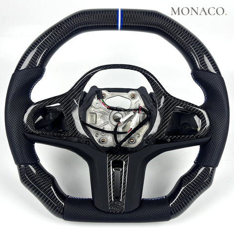 Custom carbon fiber steering wheel for BMW 3 Series G20, 5 Series G30, X3 G01, X5 G05, Z4 G29 (2019–2026): Carbon