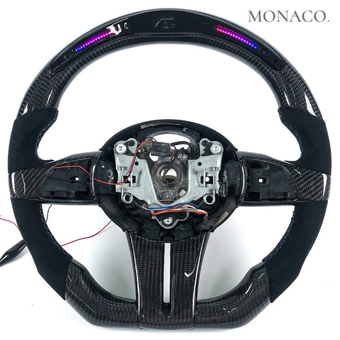 Custom carbon fiber steering wheel for BMW Z4 E89, X1 E84, X5 F15 (2009–2016): Black Suede