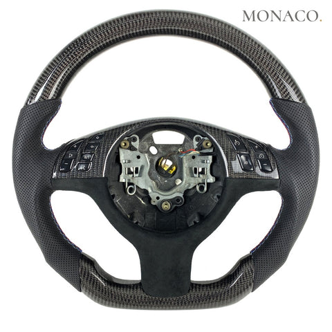 Custom carbon fiber steering wheel for BMW 3 Series E46 & M3, 5 Series E39, X5 E53, Z4 E85 (1999–2006): Carbon