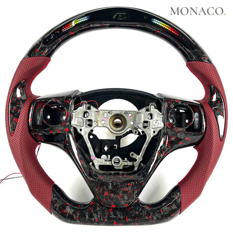 Custom carbon fiber steering wheel for Toyota Corolla (2010–2014): LED Forged Carbon