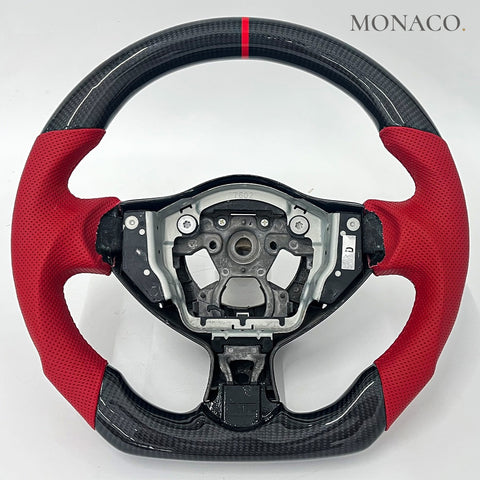 Custom carbon fiber steering wheel for Nissan 370Z-350Z (2009–2009): Red
