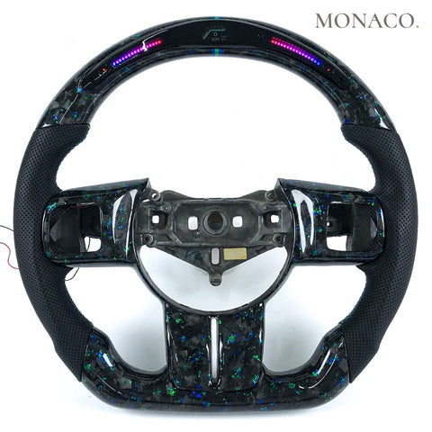 Custom carbon fiber steering wheel for Jeep Wrangler JK JL (2018–2024): LED Forged Carbon