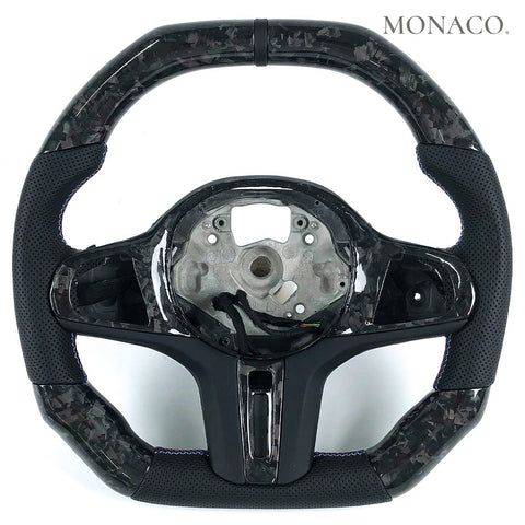 Custom carbon fiber steering wheel for BMW 3 Series G20, 5 Series G30, X3 G01, X5 G05, Z4 G29 (2019–2026): Forged Carbon