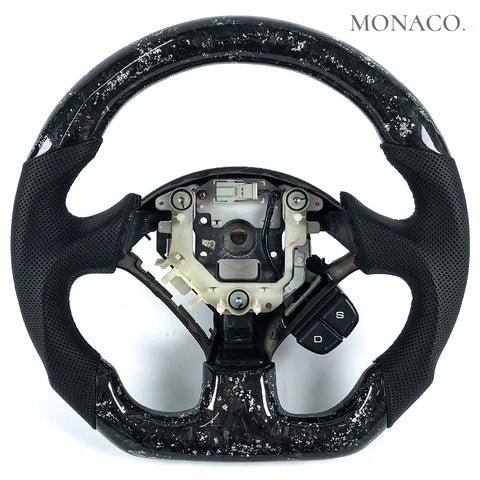 Custom carbon fiber steering wheel for Honda S2000 (2007–2009): Perforated Leather