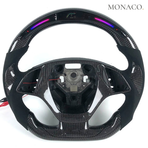 Custom carbon fiber steering wheel for Chevrolet Corvette C7 (2014–2019): LED Carbon