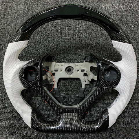 Custom carbon fiber steering wheel for Honda Civic (2012–2016): White