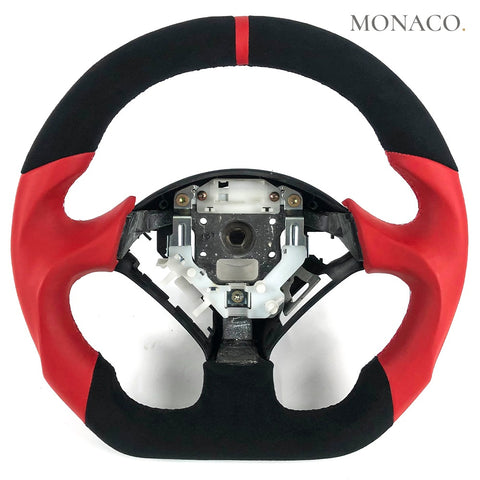 Custom carbon fiber steering wheel for Honda S2000 (2005–2009): Red Smooth Leather