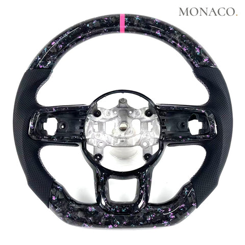 Custom carbon fiber steering wheel for Jeep Wrangler JK JL (2018–2025): Forged Carbon