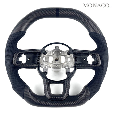 Custom carbon fiber steering wheel for Jeep Wrangler JL Gladiator JT (2018–2025): Matte Carbon