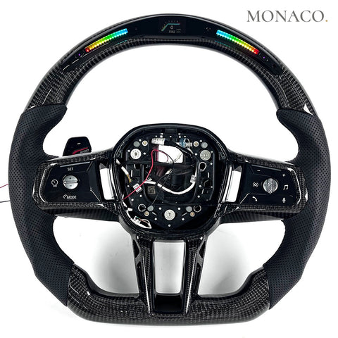 Custom carbon fiber steering wheel for BMW 5 Series G30, 7 Series G11, X5 G05, M3 G80, M5 F90 (2019–2026): LED Display Carbon