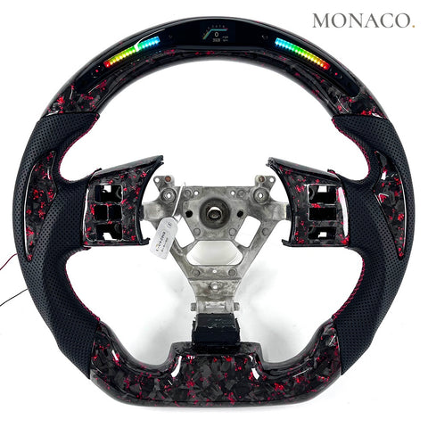 Custom carbon fiber steering wheel for Nissan 350Z (2005–2006): Red