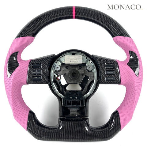 Custom carbon fiber steering wheel for Nissan 370Z-350Z (2005–2006): Pink
