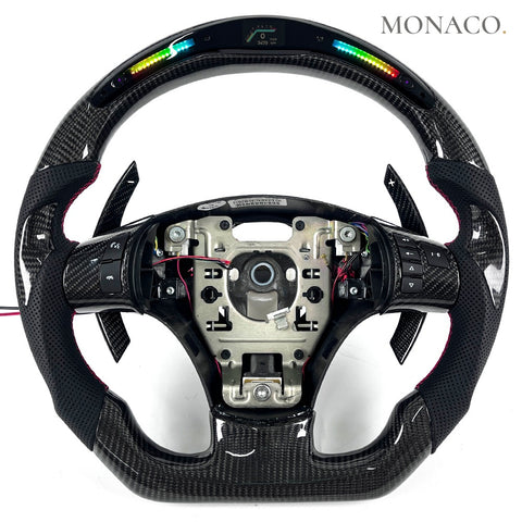 Custom carbon fiber steering wheel for Chevrolet Corvette C6 (2005–2013): LED Carbon