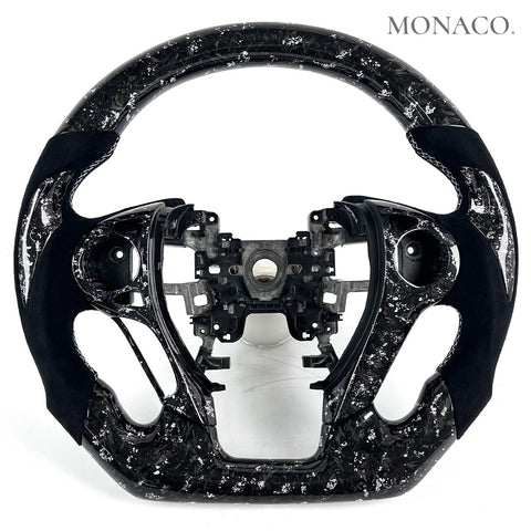 Custom carbon fiber steering wheel for Honda Accord-Odyssey (2013–2017): Black Suede Leather