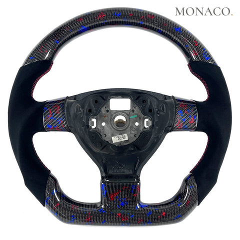 Custom carbon fiber steering wheel for Volkswagen Golf GTI Mk5 (2005–2009): Black Suede Carbon
