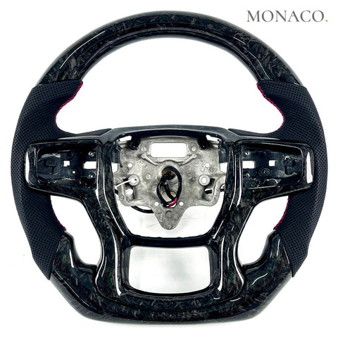 Custom carbon fiber steering wheel for Chevrolet Silverado (2012–2015): Perforated Leather Forged Carbon