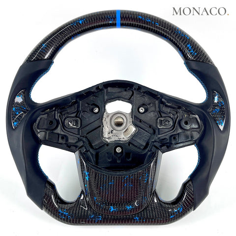 Custom carbon fiber steering wheel for Toyota Supra A90 MK5 (2020–2025): Smooth Leather Carbon