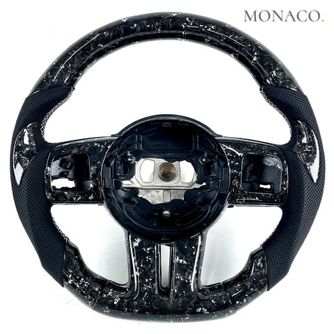 Custom carbon fiber steering wheel for Jeep Grand Cherokee SRT (2014–2016): Perforated Leather Forged Carbon