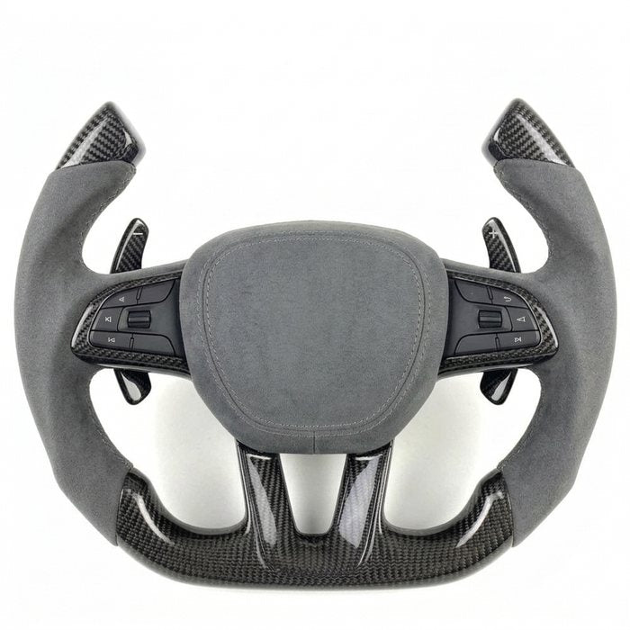 Fighter jet style steering wheel with an open top and no top section